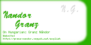 nandor granz business card